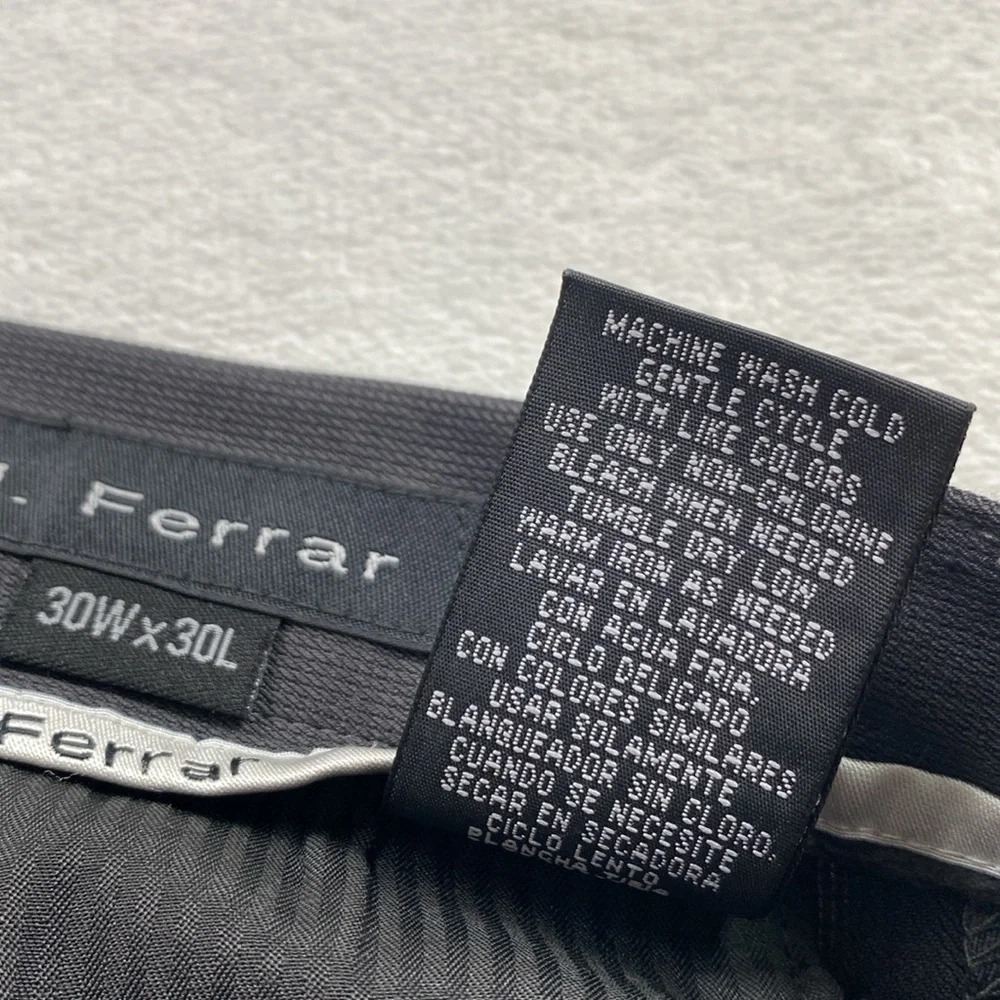 JF J. Ferrar Flat Front Classic Fit Dress Pant/Trouser (30x30, Gray)